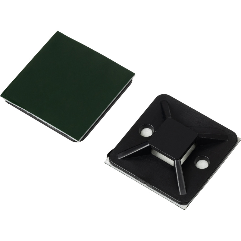 Изображение товара Площадка для фиксации кабелей BigTech чёрная 20 штук BT-CTP-30-30-B