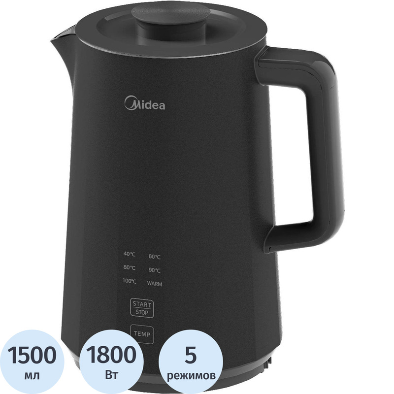 Изображение товара Электрический чайник Midea MK-9094 черный с терморегулятором