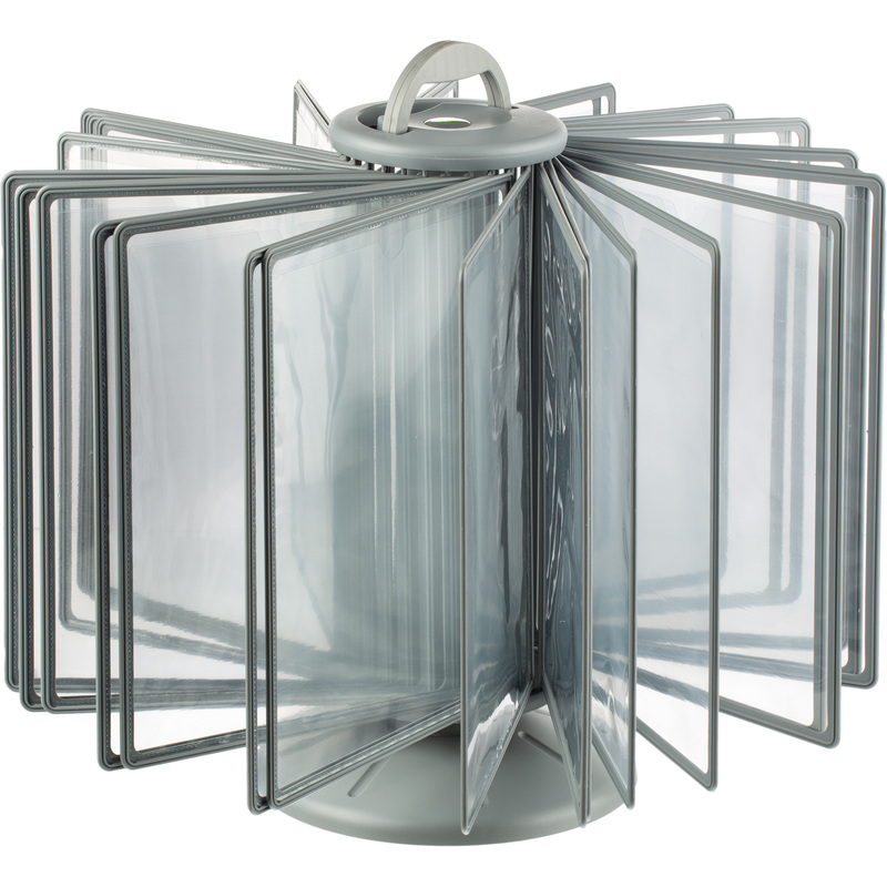 Изображение товара Демосистема настольная Attache вращающаяся 30 панелей формата А4 серого цвета