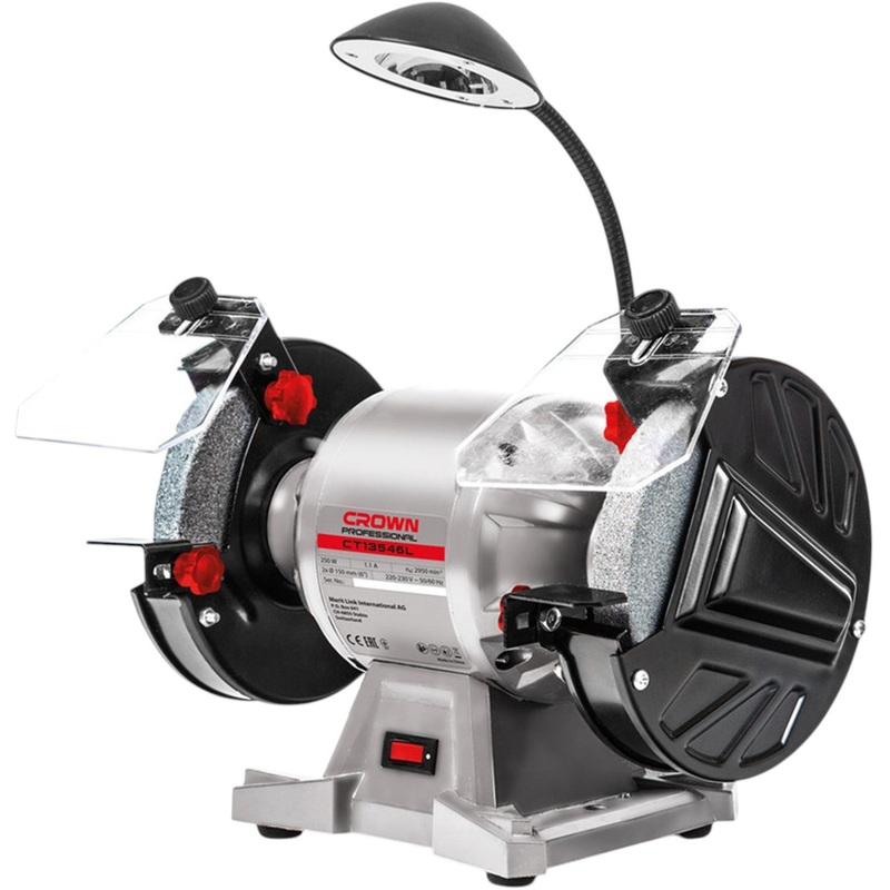 Изображение товара Точильный станок Crown CT13546L для заточки ножей и инструментов 250 Вт 150 мм