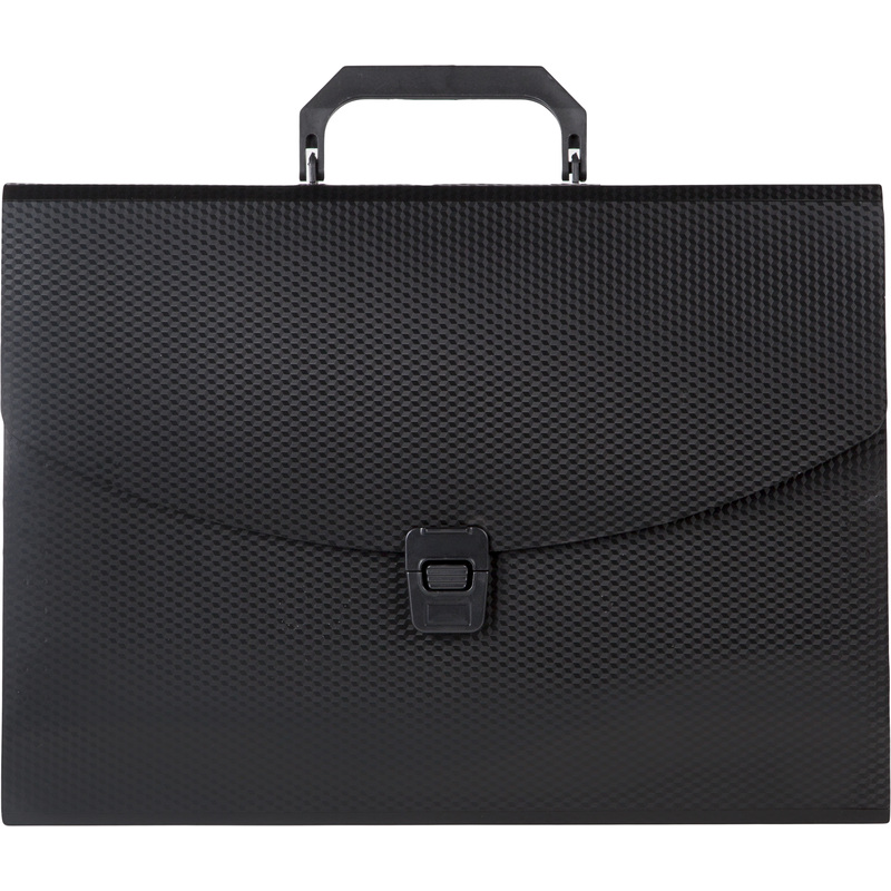 Изображение товара Папка-портфель пластиковая Комус A4 черная 6 отделений