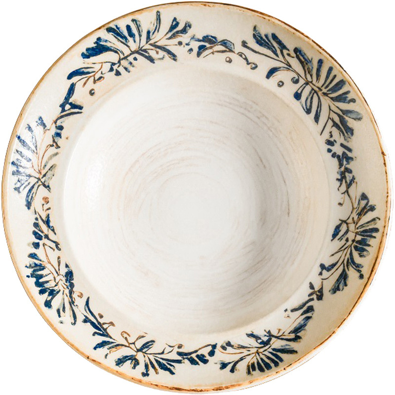 Изображение товара Тарелка суповая Bonna Грэндма Гурмэ фарфор 24 см бежевый синий