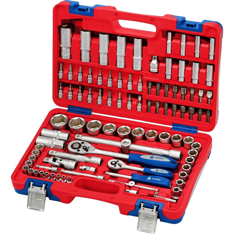 Изображение товара Набор инструментов универсальный Мастак 94 предмета 1/2 и 1/4 дюйма профессиональный в кейсе