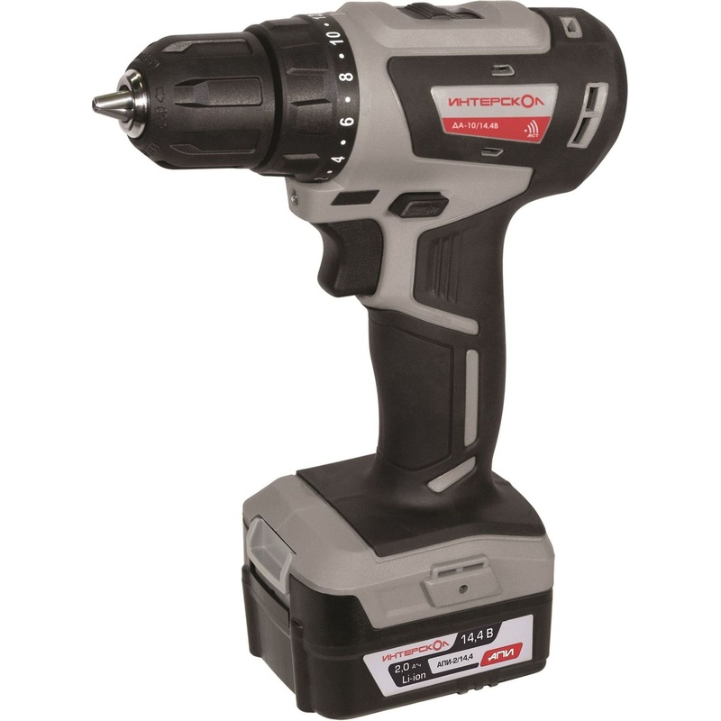 Изображение товара Дрель-шуруповёрт аккумуляторная Интерскол ДА-10/14В МиниМАКС бесщеточная 2 АКБ х Li-ion (14В, 1.5 Ач)+ЗУ в кейсе (708.2.2.70)