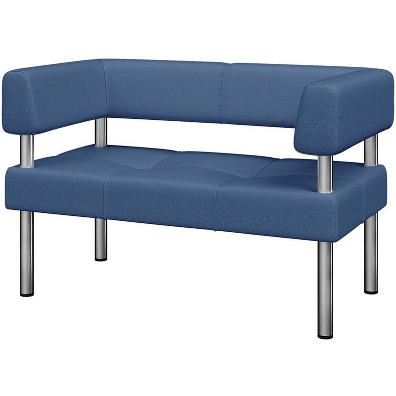 Изображение товара Двухместный диван Balance Bu2-2 с искусственной кожей синий для общественных помещений
