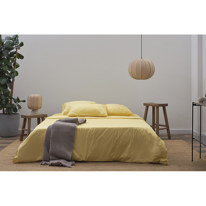 Изображение товара Комплект постельного белья Tkano Essential 2-спальное хлопок светло-желтый 50x70 см