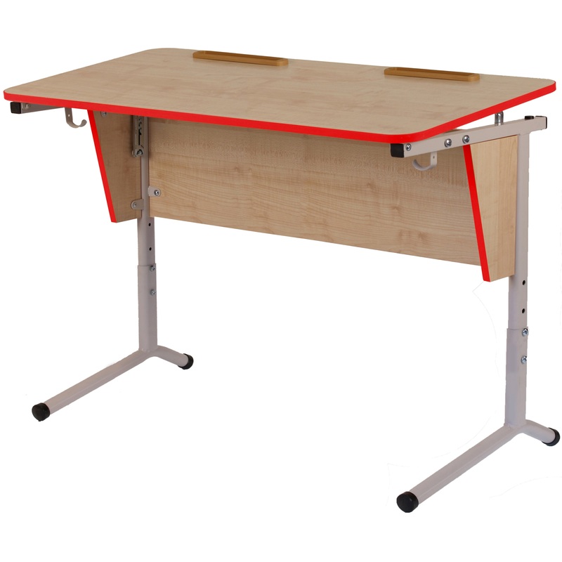 Изображение товара Учебный регулируемый стол для старших классов с наклоном и крючками С-5Р