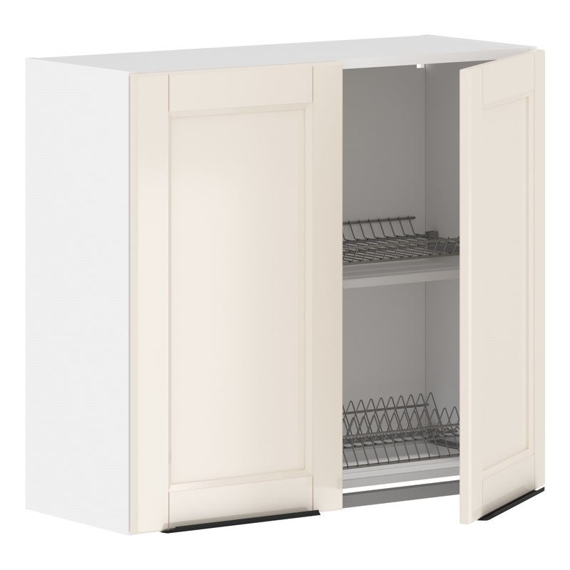 Изображение товара Шкаф с посудосушителем Sicilia (бежевая эмаль/белый, 800х320х720 мм)