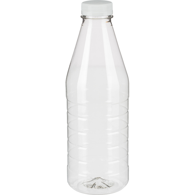 Изображение товара Прозрачная пластиковая бутылка ПЭТ 1 л широкое горло упаковка 77 шт