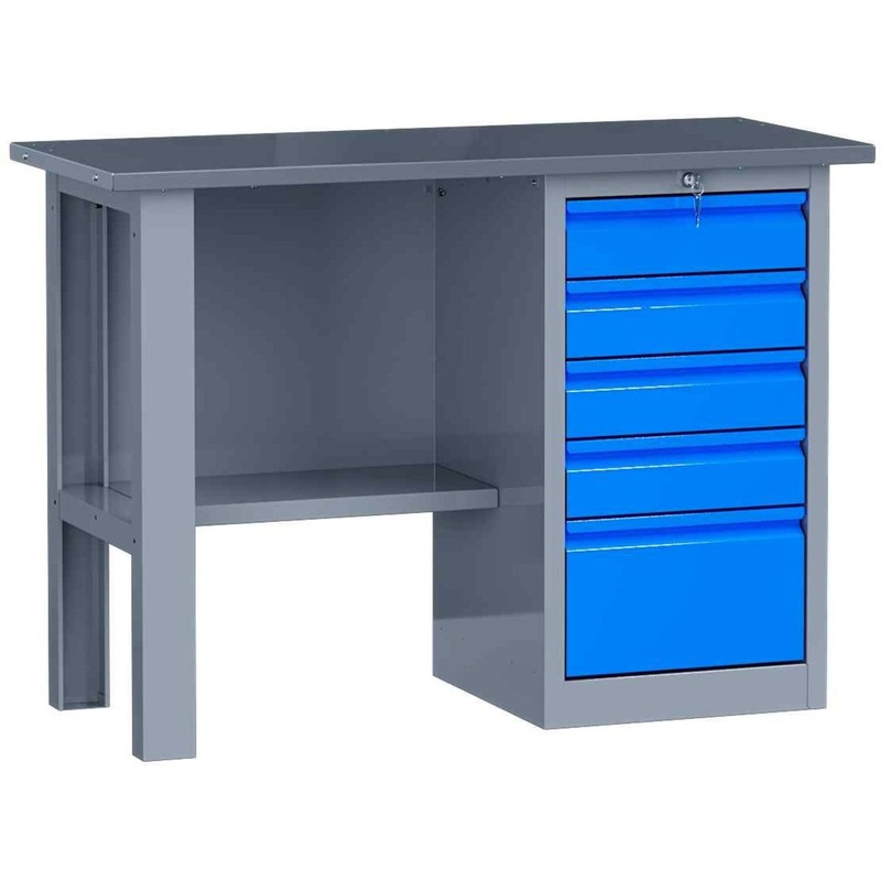 Изображение товара Верстак ВФ_SLF 121.15.1 с тумбой и полкой, Россия