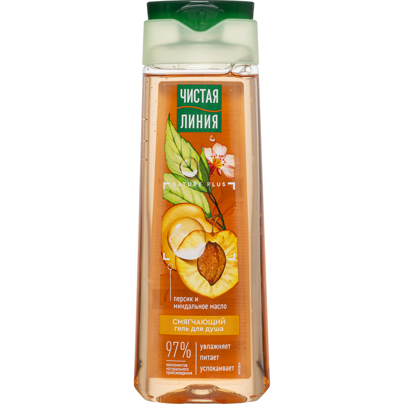 Изображение товара Гель для душа Чистая линия Смягчающий персик и миндальное масло 250 мл