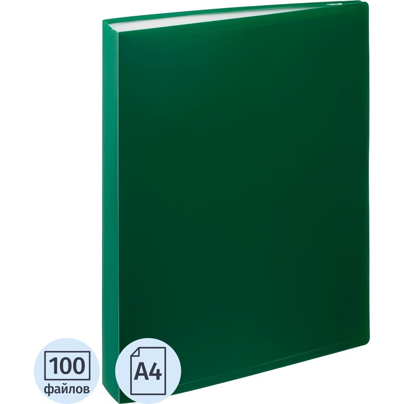 Изображение товара Папка файловая на 100 файлов Attache A4 35 мм зеленая (толщина обложки 0.6 мм)