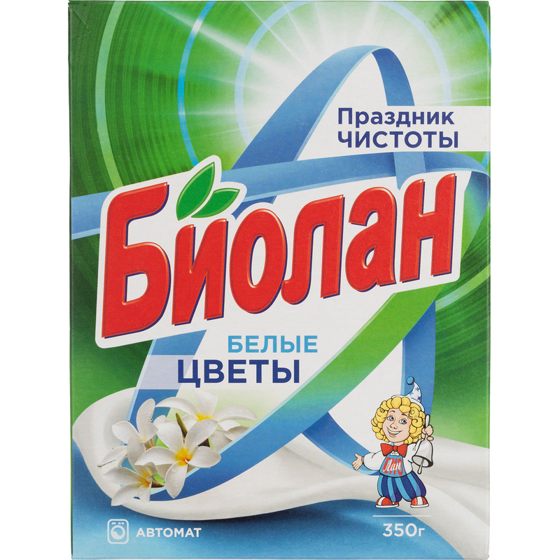 Изображение товара Порошок стиральный автомат Биолан Белые Цветы 0.35 кг для белого белья