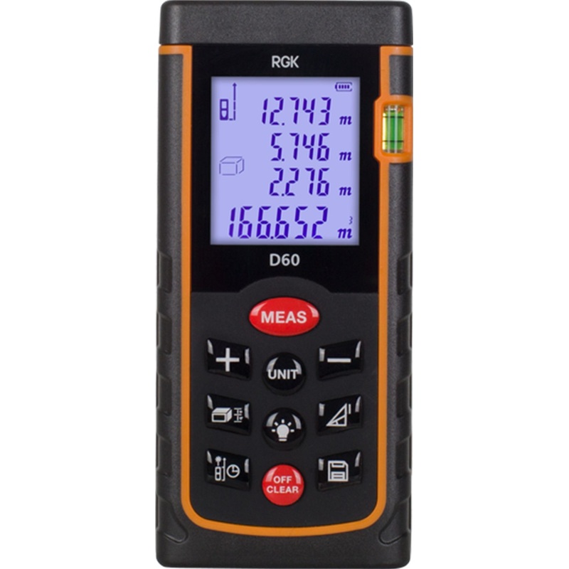 Изображение товара Лазерный дальномер RGK D60 с поверкой точность 2мм 60м в корпусе IP54