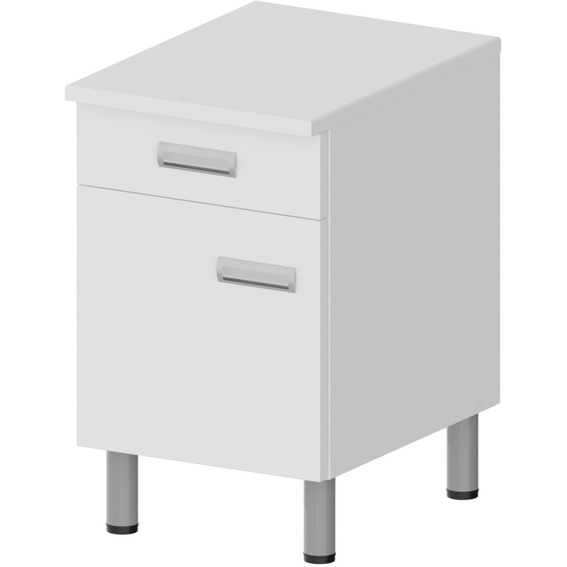 Изображение товара Лабораторный стол НУМЛ-МСК/СЛ-01-102 белый 450х600х750 мм с ящиком и дверкой