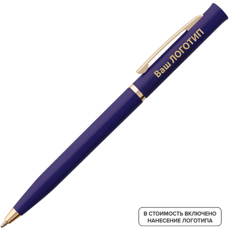 Изображение товара Ручка шариковая автоматическая EuroGold синяя с логотипом