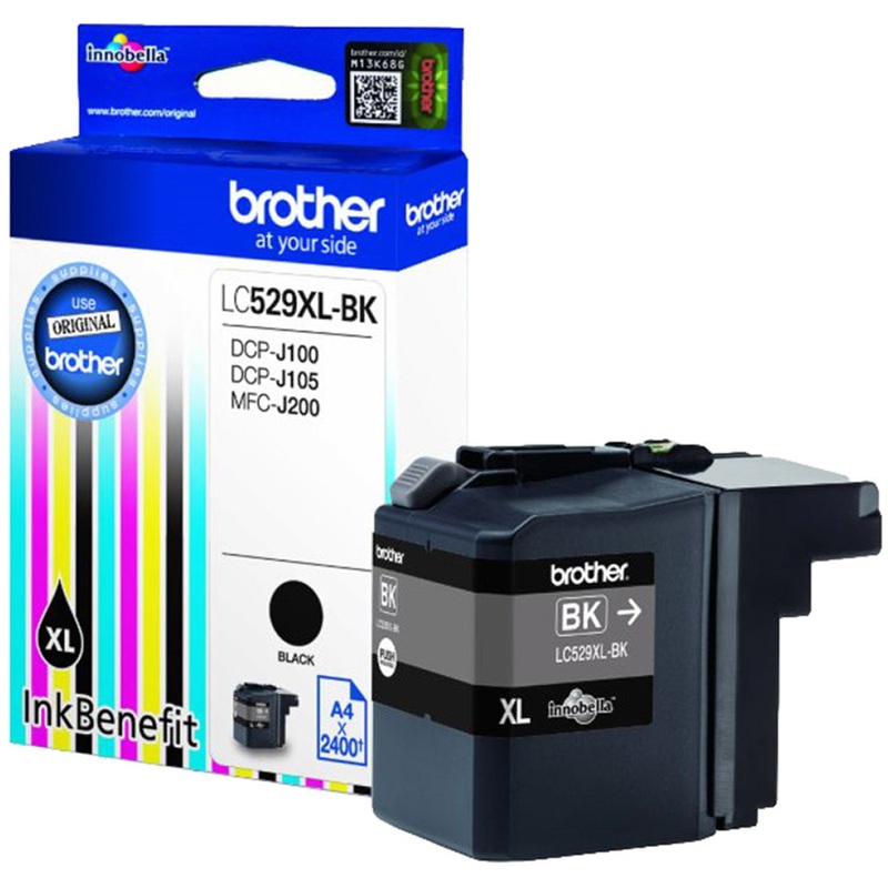 Изображение товара Оригинальный уцененный черный картридж Brother LC529XLBK для DCP-J100 J105 J200