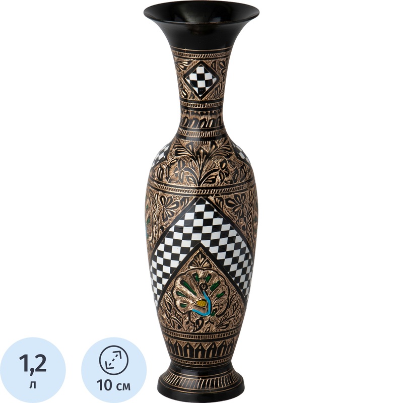 Изображение товара Ваза для цветов Lefard коричневая высотой 34 см из латуни