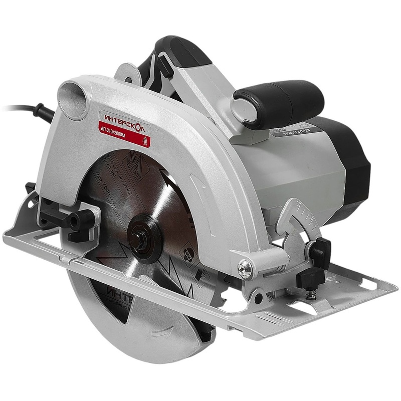 Изображение товара Дисковая пила Интерскол ДП-210/2000М мощность 2000 Вт, диск 210 мм, глубина распила 74 мм