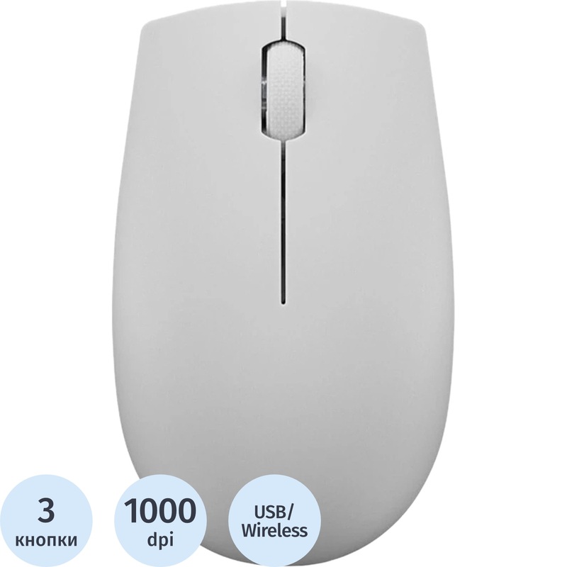 Изображение товара Мышь беспроводная Lenovo 300 серая (GY51L15678)