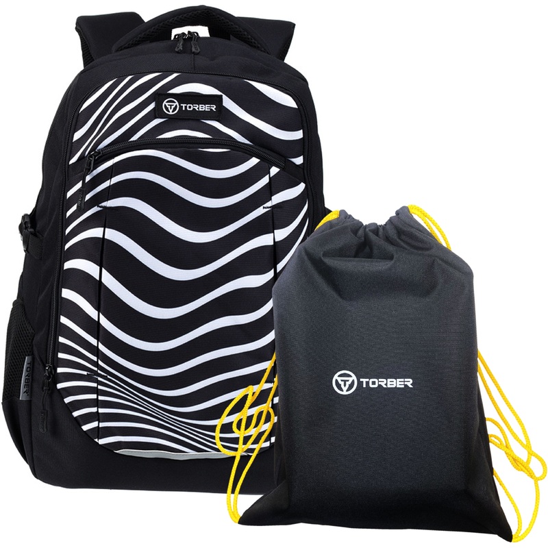 Изображение товара Рюкзак Torber 21 л чёрный/белый для детей