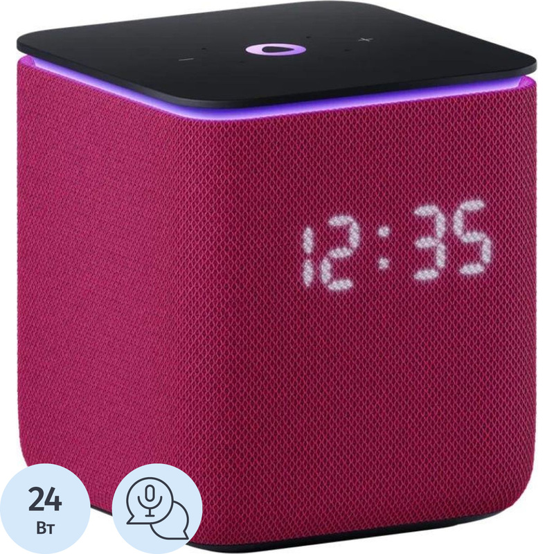 Изображение товара Умная колонка Яндекс Станция Миди розовая с голосовым управлением и дисплеем