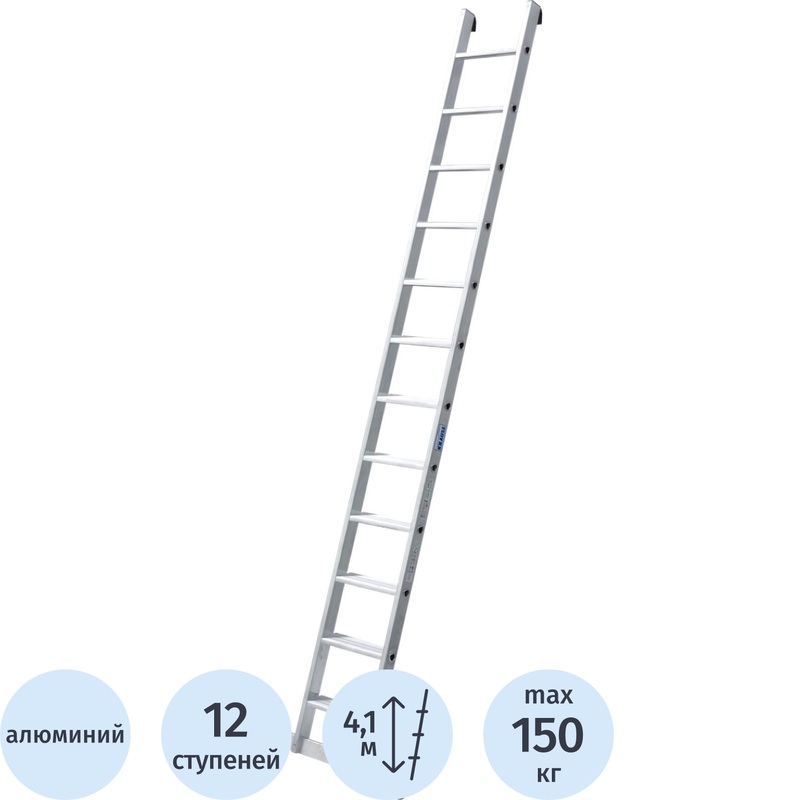 Изображение товара Лестница приставная Krause Stabilo алюминиевая односекционная 12 ступеней (134707)