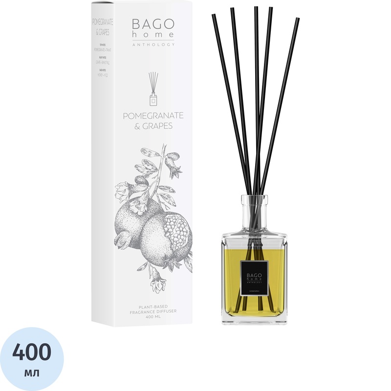 Изображение товара Аромадиффузор Bago Home Гранат и виноград 400 мл натуральный домашний аромат
