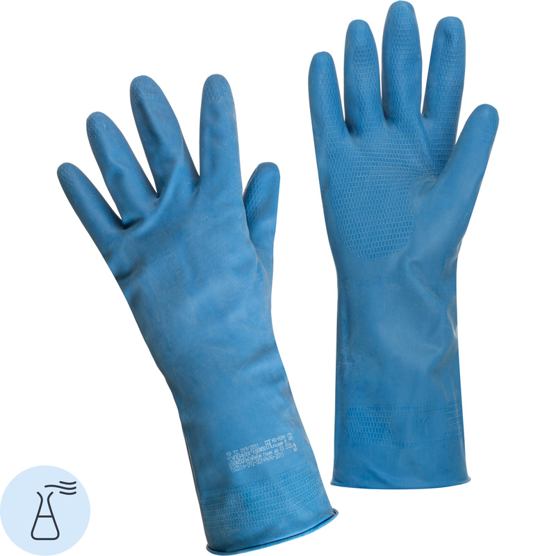 Изображение товара Латексные перчатки Азри Суперфлок с хлопковым напылением синие XL 100 пар