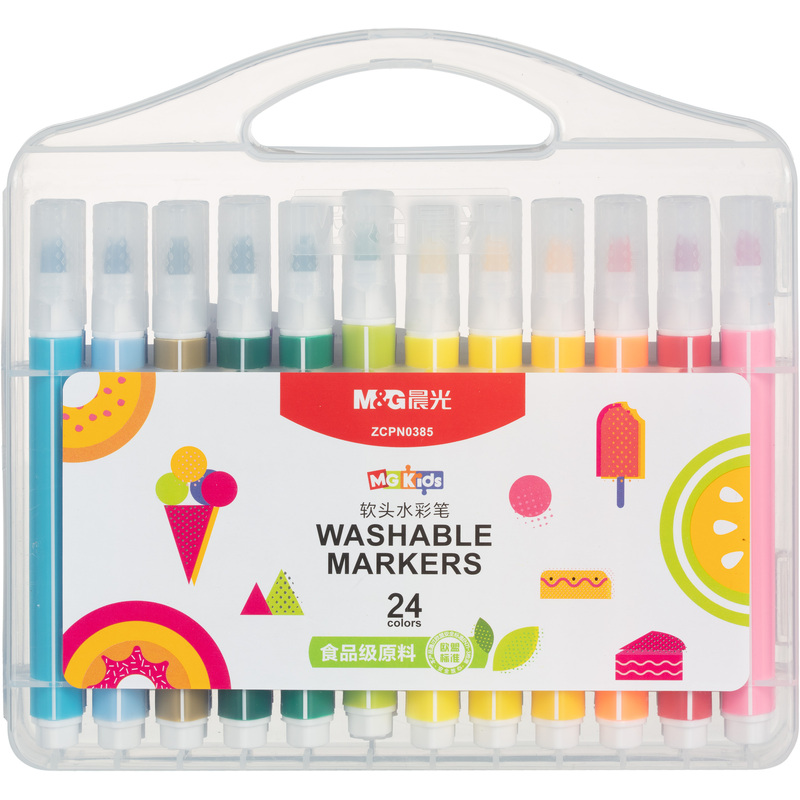 Изображение товара Многоцветные фломастеры M&G 24 цвета с вентилируемыми колпачками для детей