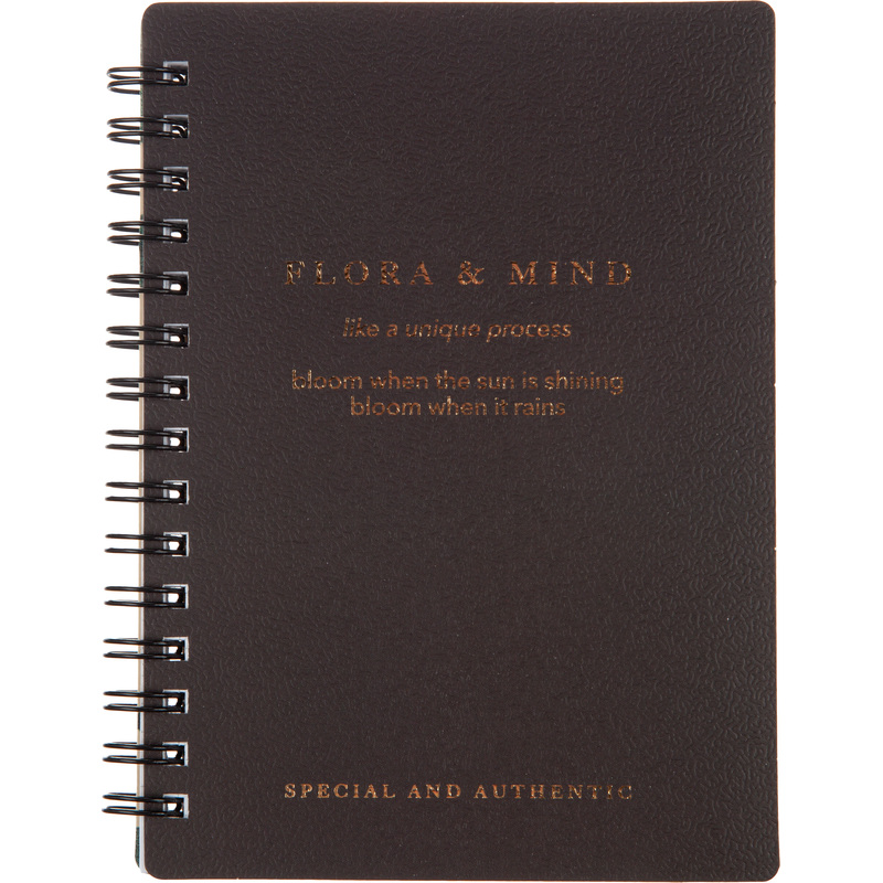 Изображение товара Блокнот BeSmart Flora A6 80 листов черный в клетку спиральный