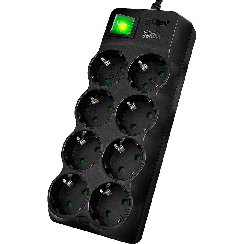 Изображение товара Сетевой фильтр Sven SF-08E-16 на 8 розеток 5 метров