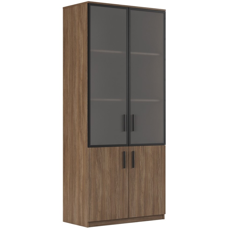 Изображение товара Шкаф для документов Asti (P) AST33950004 со стеклом дуб 900х450х2056 мм