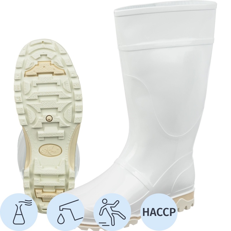 Изображение товара Женские рабочие сапоги 370 Б из ПВХ белые высота 32 5 см безопасность и защита