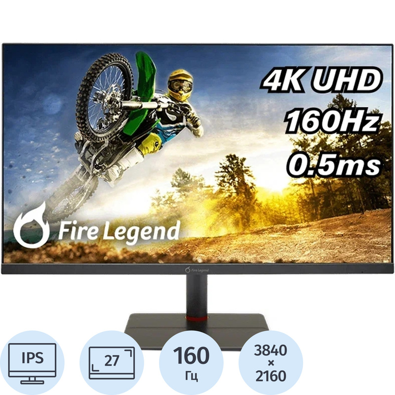 Изображение товара Монитор 27 AOpen 4K IPS 160Гц FreeSync HDMI Displayport USB чёрный