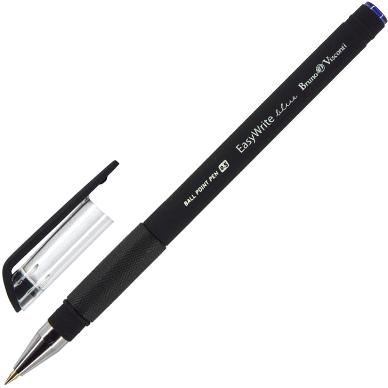 Изображение товара Ручка шариковая неавтоматическая Bruno Visconti EasyWrite Black синяя (толщина линии 0.5 мм) (артикул производителя 20-0051)