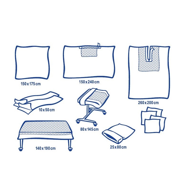 Изображение товара Комплект одноразового хирургического белья Hartmann Foliodrape Protect 6 предметов для операции на 