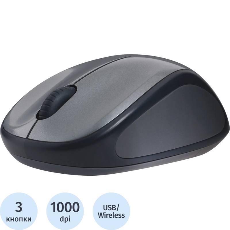 Изображение товара Мышь беспроводная Logitech M235 серая (910-002692)