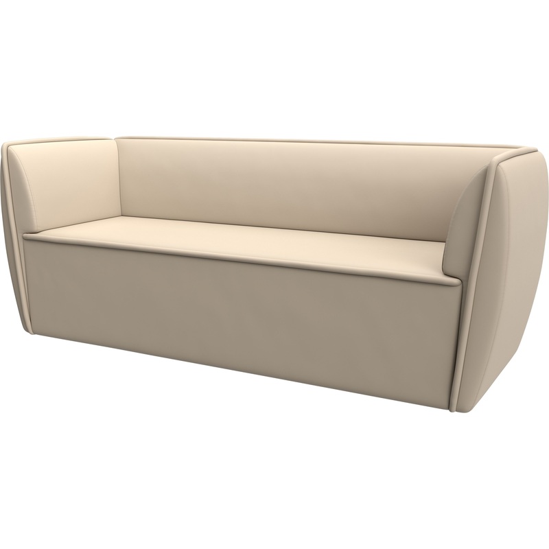 Изображение товара Трехместный диван Horeca Бергамо бежевый из экокожи для кухни и гостиной