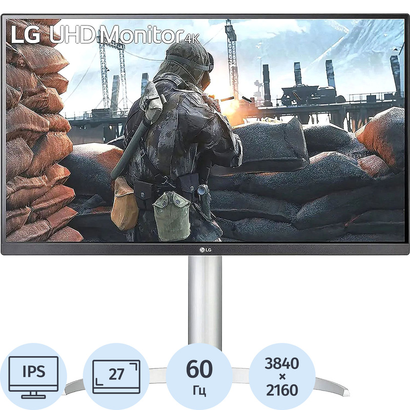 Изображение товара Монитор 27" LG UP650-W белый/серебристый (UP650-W.ARUZ)