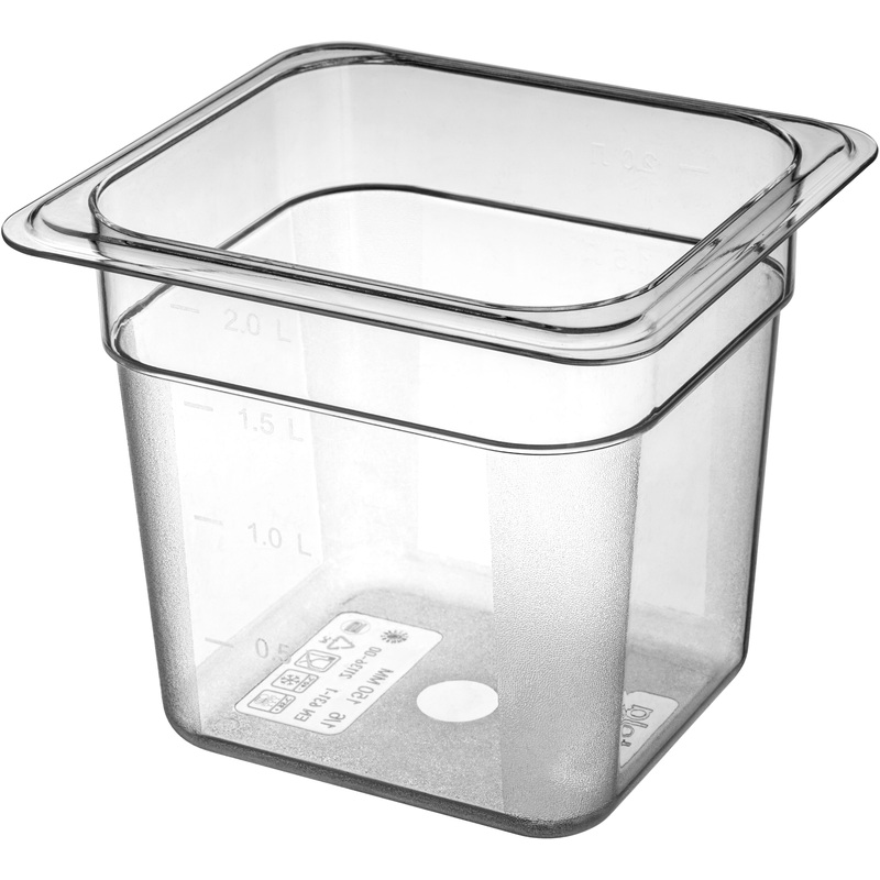 Изображение товара Гастроёмкость Restola GN 1/6 17.6x16.2x15 см 2.4 л поликарбонат профессиональная для кухни