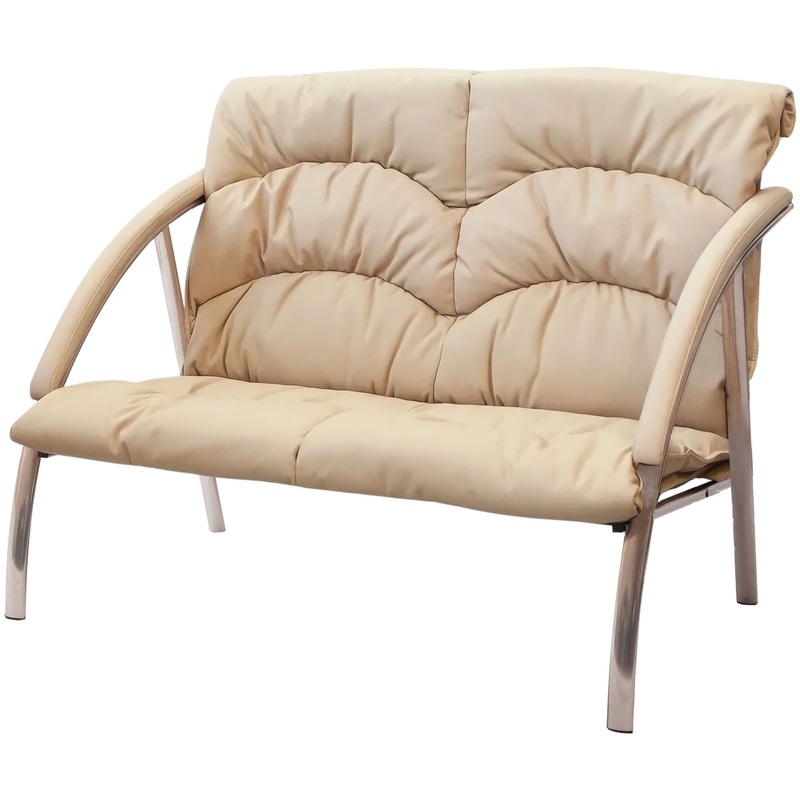 Изображение товара Диван двухместный Фортуна 5/18 бежевый из искусственной кожи