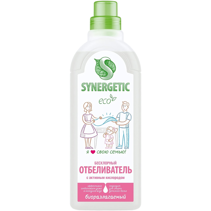 Изображение товара Отбеливатель кислородный Synergetic для белого белья 1 л