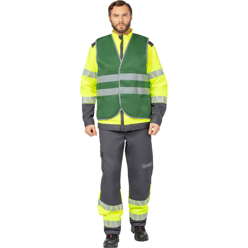 Изображение товара Жилет рабочий летний Тип 1Т с СОП зеленый (размер 60-62, рост 170-176)