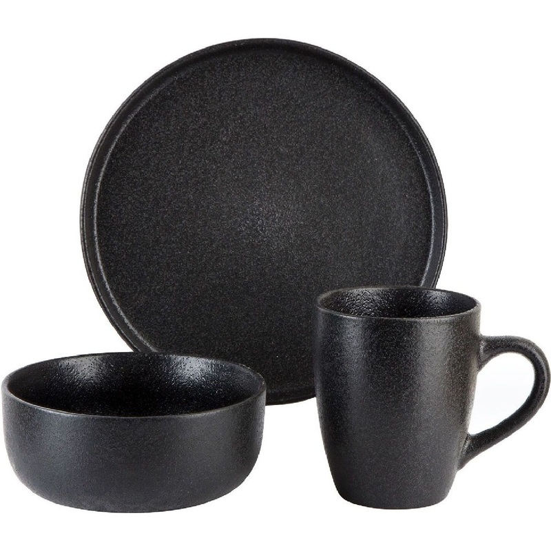 Изображение товара Набор столовой посуды на 4 персоны Black Stone Nouvelle Home 12 предметов керамика