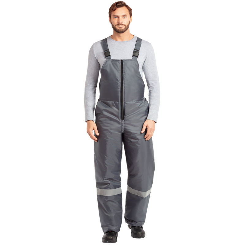 Изображение товара Рабочий зимний мужской полукомбинезон з47-ПК с СОП серый из оксфорда