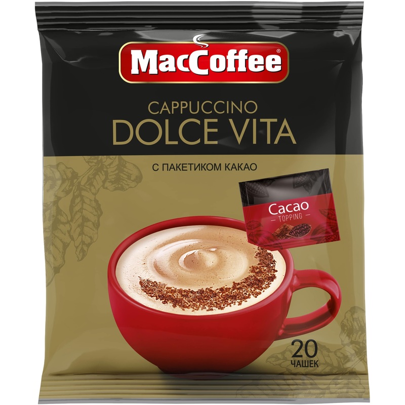 Изображение товара Кофейный растворимый капучино MacCoffee Dolce Vita 20 пакетов по 24 г