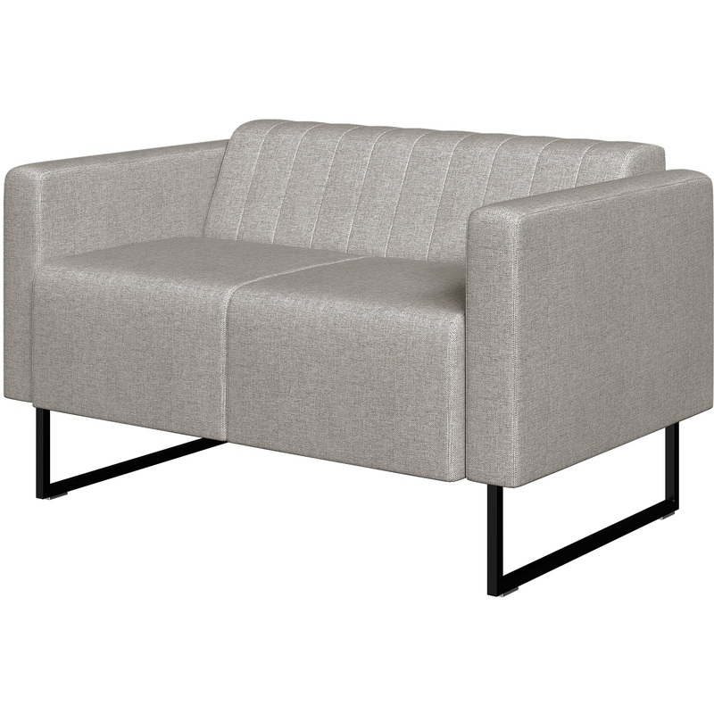 Изображение товара Двухместный диван Bright City серый ткань современная мебель для офиса и лаунж-зон