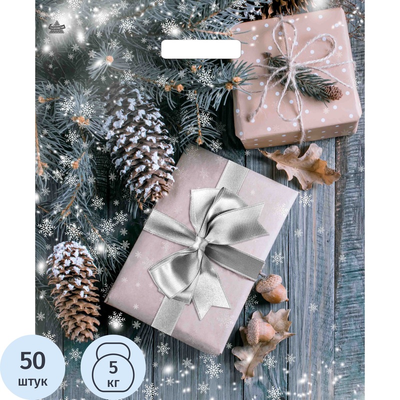 Изображение товара Подарочный ламинированный пакет Тикопластик на Новый год 45х38 см