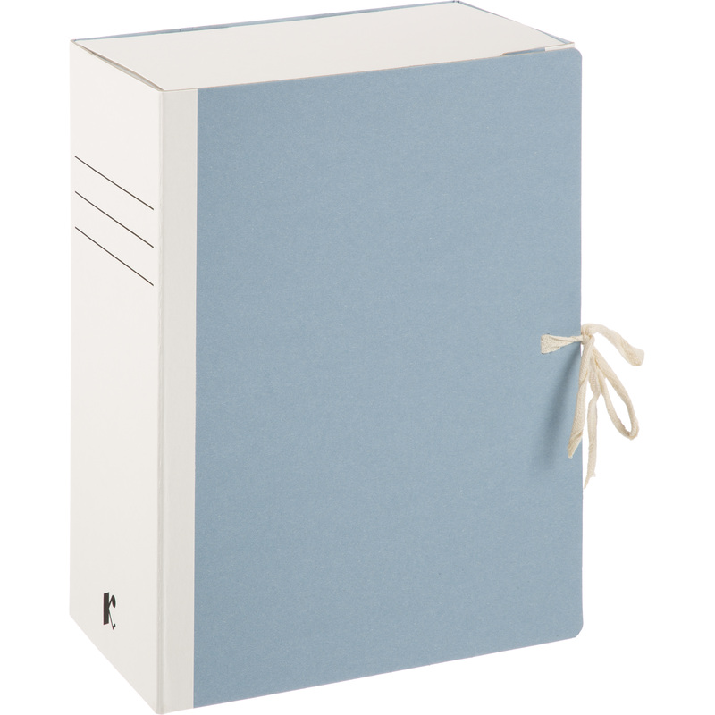 Изображение товара Короб архивный из переплётного картона Комус 240x150x325 мм на завязках синий до 1500 листов